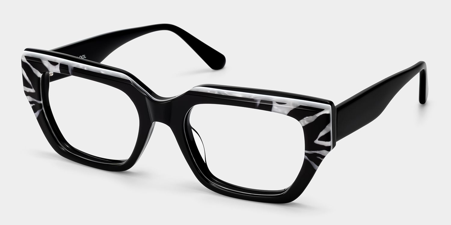 Sequoia Black Rectangle Glasses | ZEELOOL3