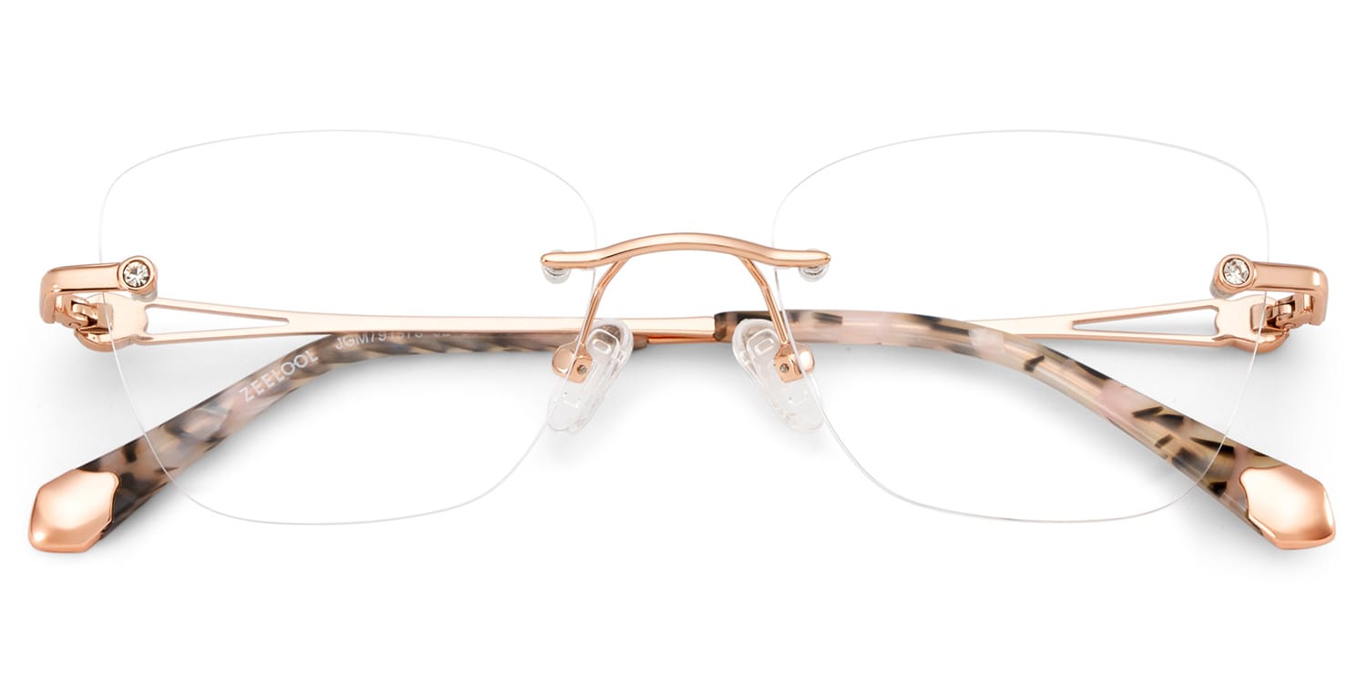 Seth Rectangle Rose Gold Glasses6