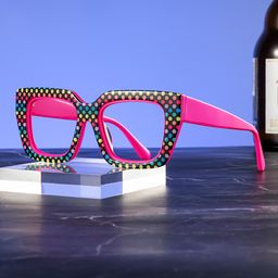 Kent Rectangle Bright Pink Glasses1
