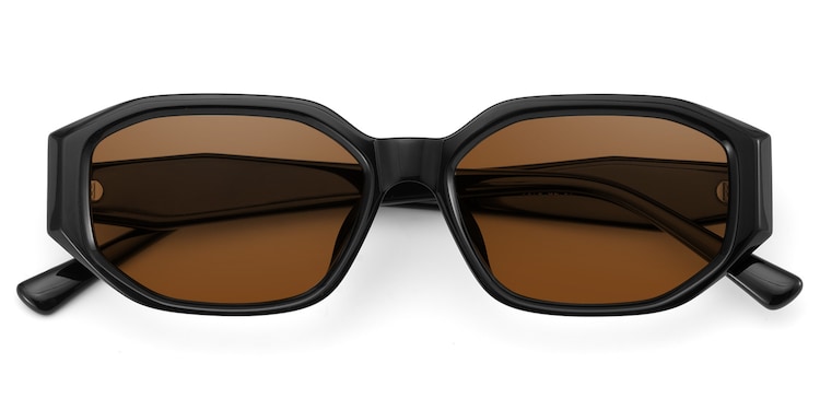 Kiara Geometric Black Sunglasses