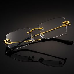 Peavy Rectangle Gold Glasses0
