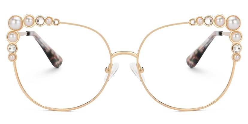 Wallice Gold Cat eye Glasses