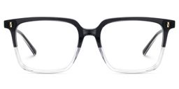Delaine Rectangle Black Clear Glasses2