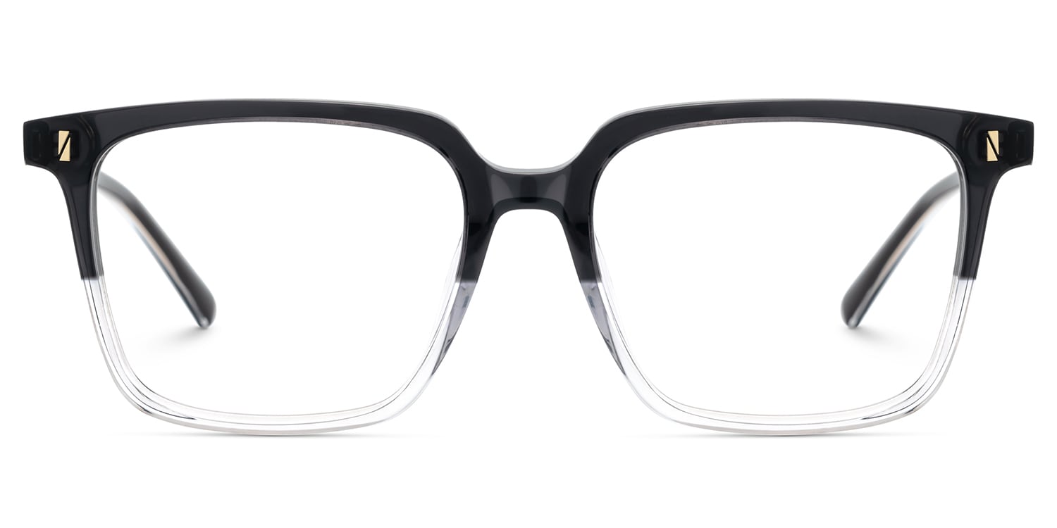 Delaine Rectangle Black Crystal Glasses