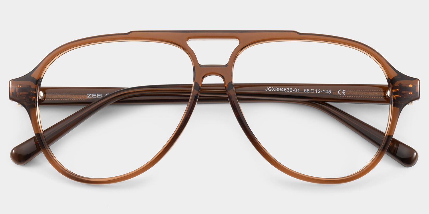 Drew Brown and Orange Aviator Glasses for Women | ZEELOOL2