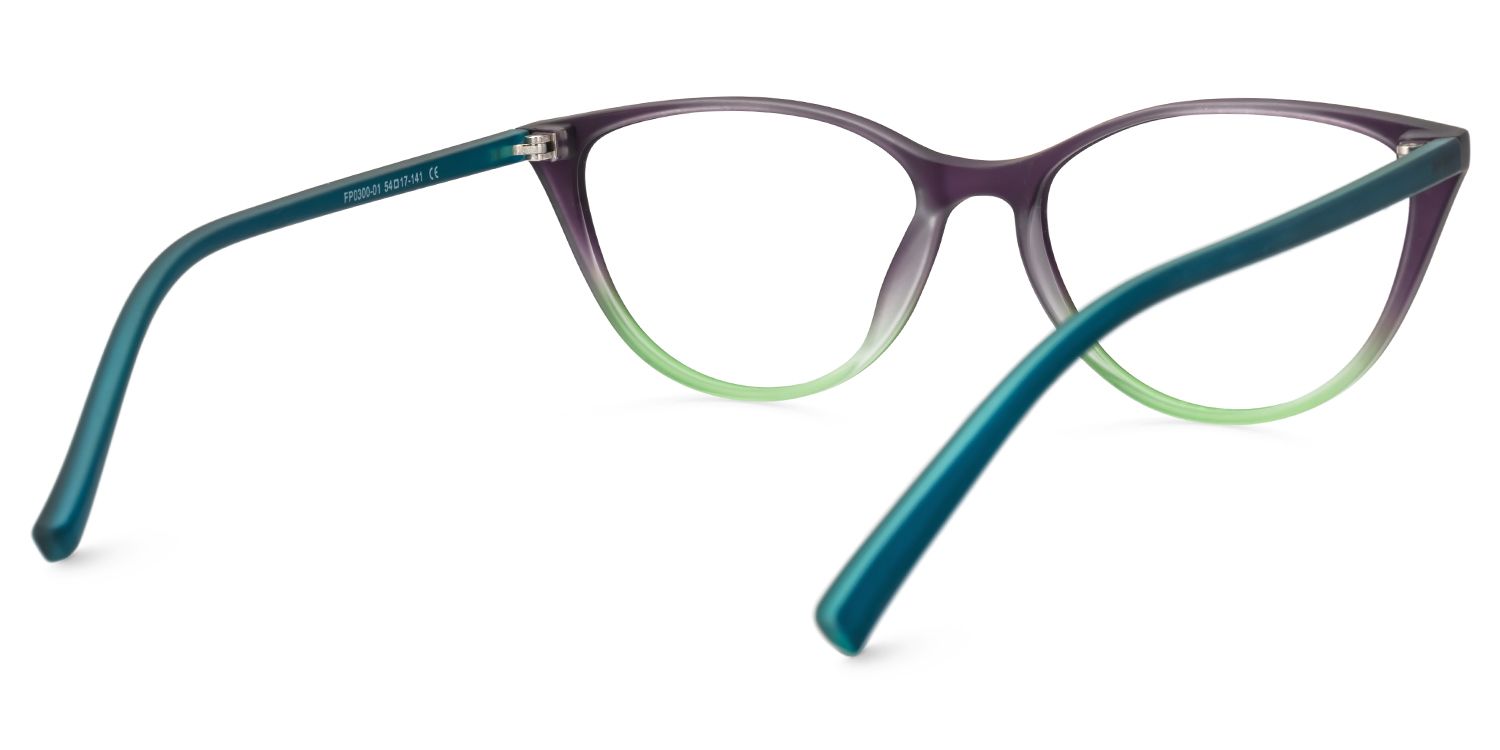 Lucy Cat-Eye Purple-Green Frame Glasses | Zeelool3