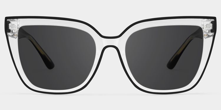 Mirta Square Black-Clear Glasses