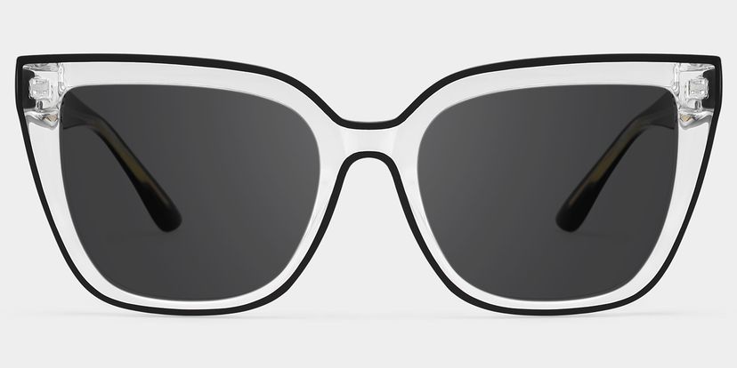 Mirta Square Black-Clear Glasses