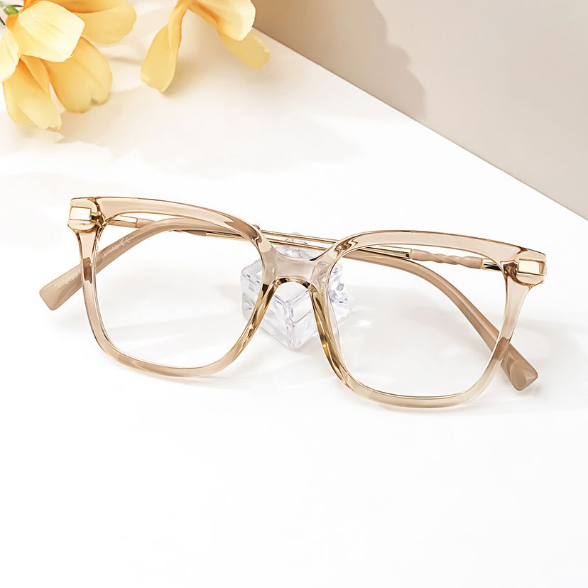Jacqui Square Beige Glasses