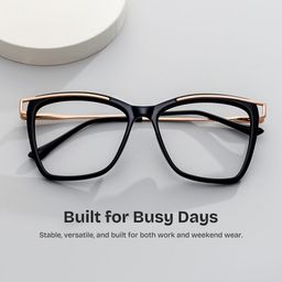 Krystle Square Black Glasses0