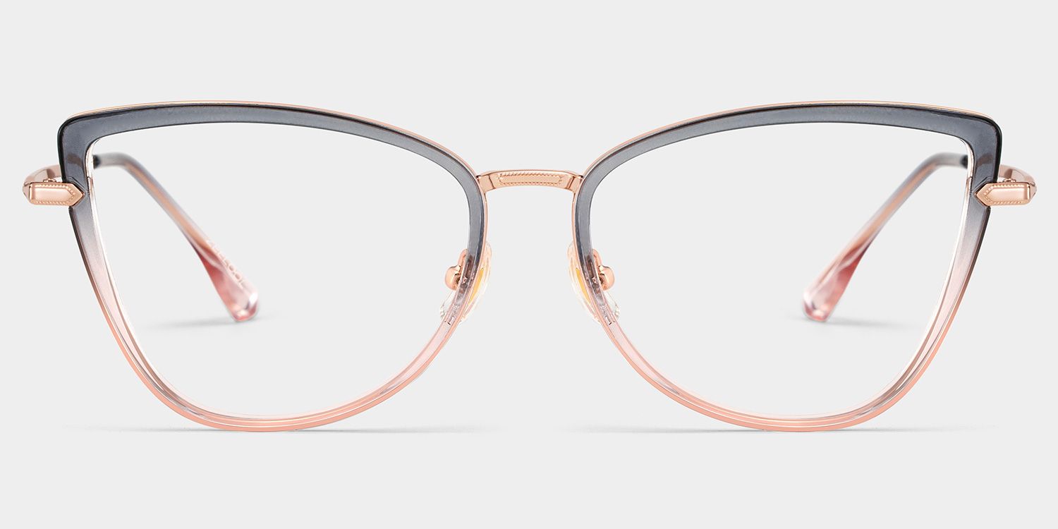 Cat eye Two-tone Eyeglasses- Sloane Mixed Frame Glasses1