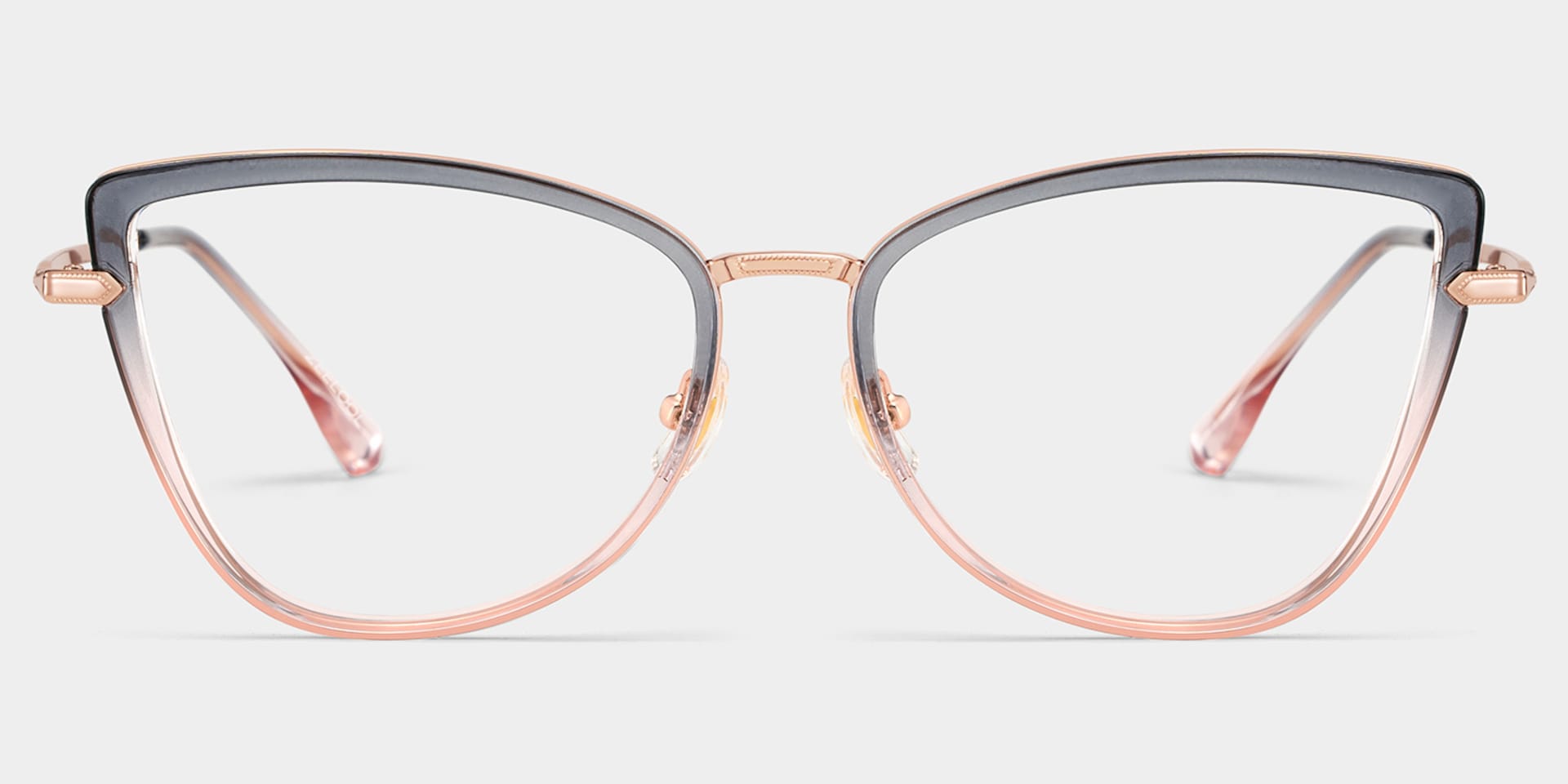 Cat eye Two-tone Eyeglasses- Sloane Mixed Frame Glasses1