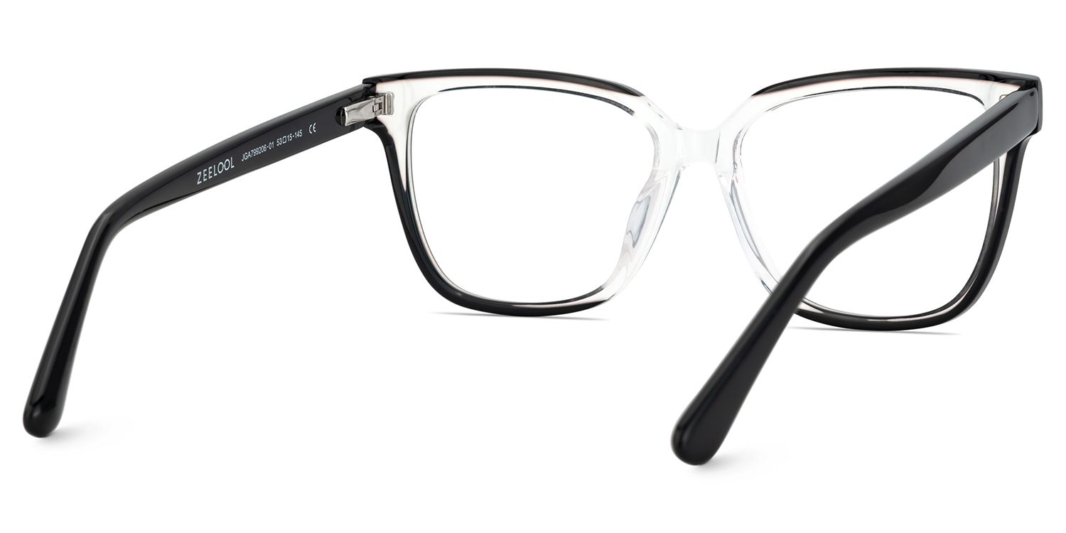 Benguie Black Clear Square Shape Eyeglasses | Zeelool5