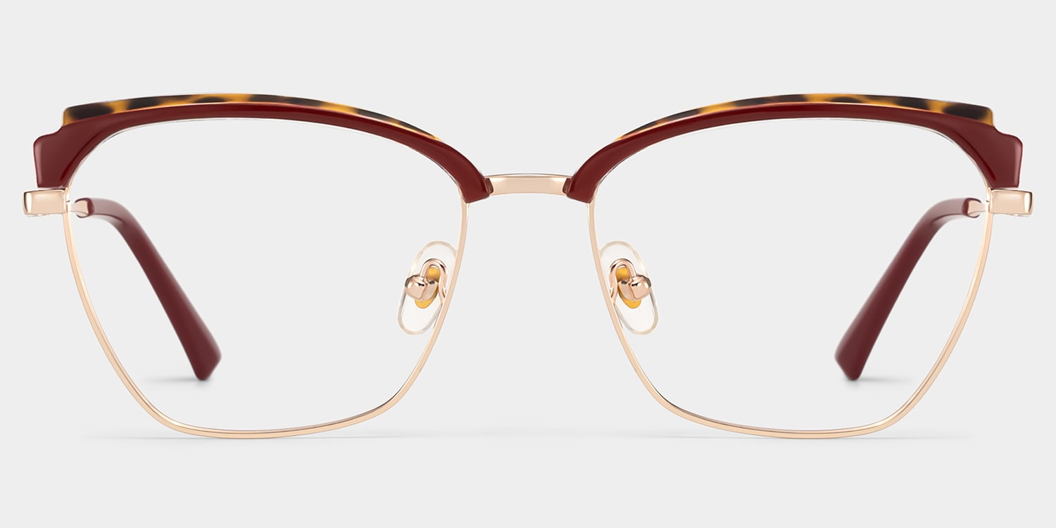 Phoebe Browline Red Glasses