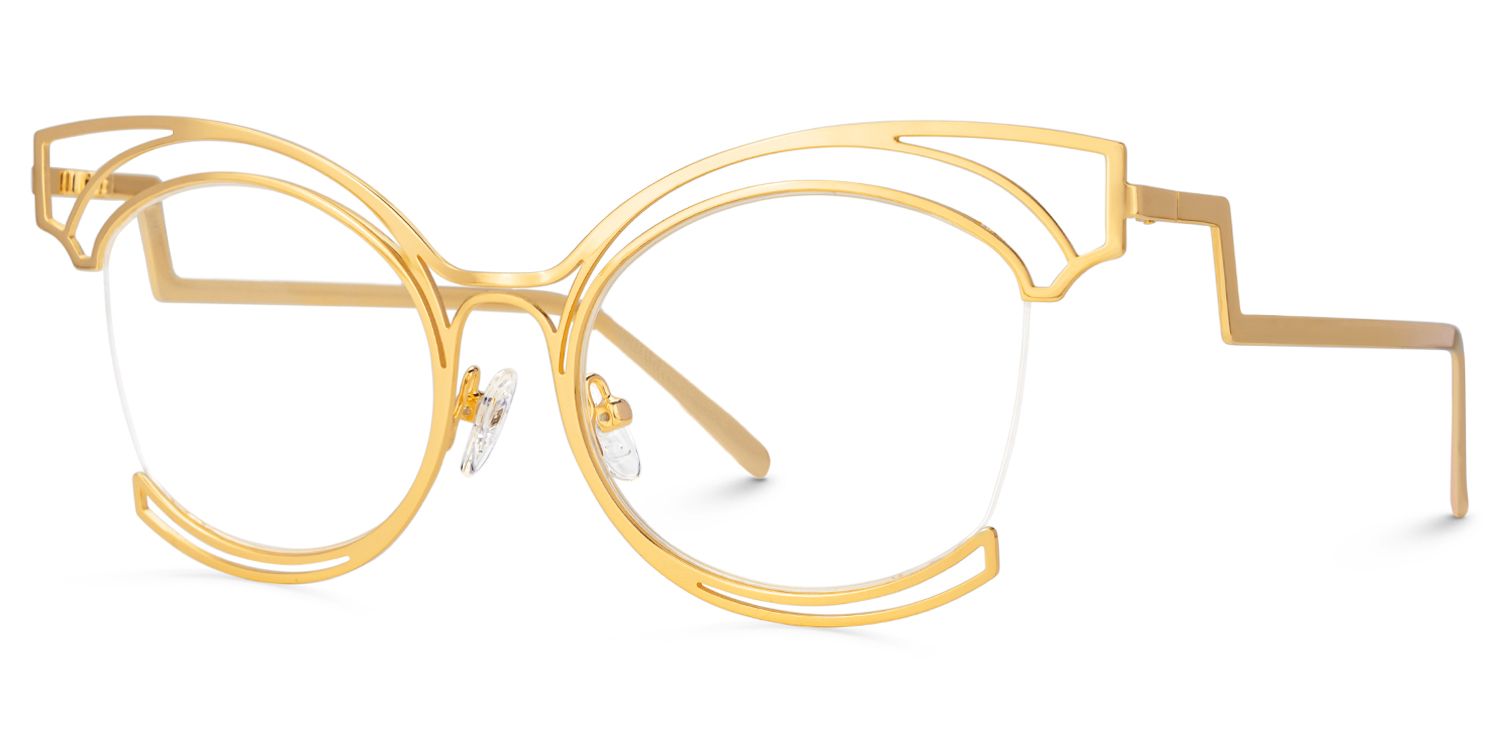 Semi-rim Murphy Glasses with gold for women -Zeelool Glasses1