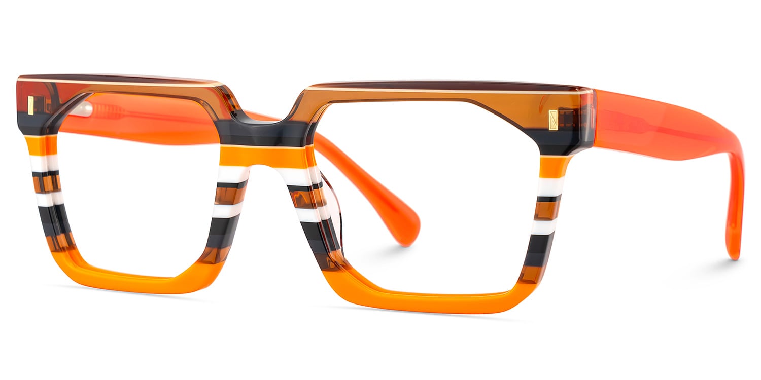 Laguer Rectangle Orange Glasses3