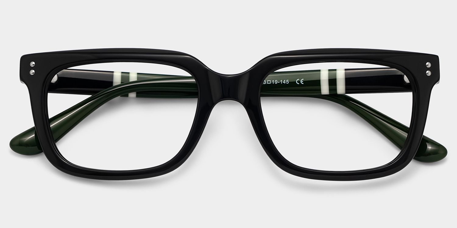 Fern Rectangle Frames Glasses in Black Color Design | ZEELOOL2