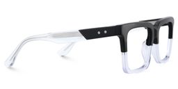 Hattie Black Clear Rectangle Glasses3