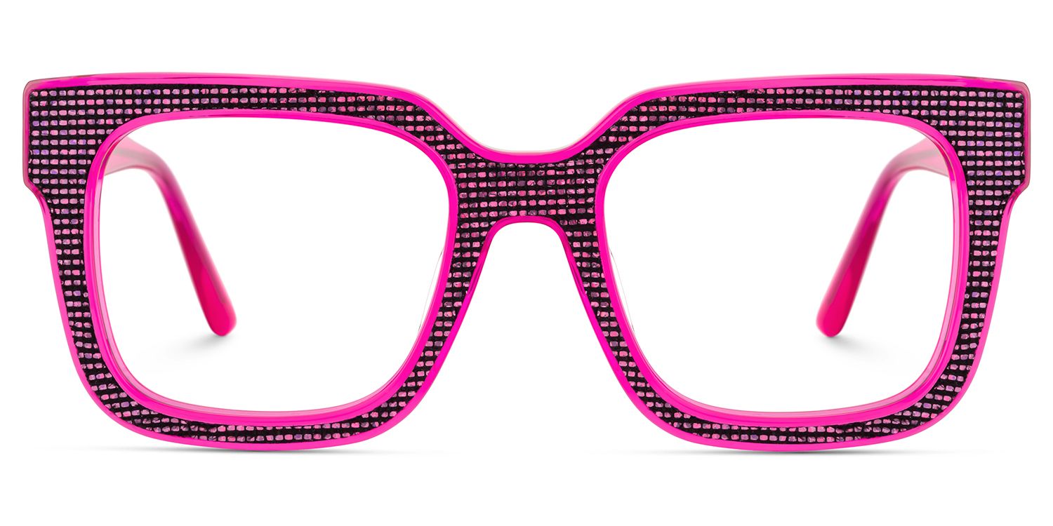 Square Rose Red Acetate Spectacle Frames1