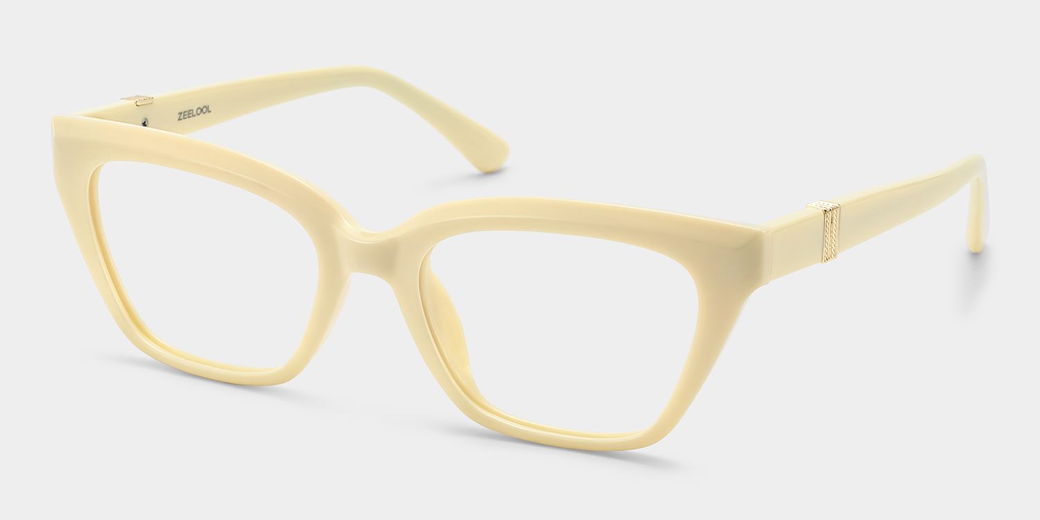 Quincy Cat Eye White Eyeglass Frame for Women | ZEELOOL3