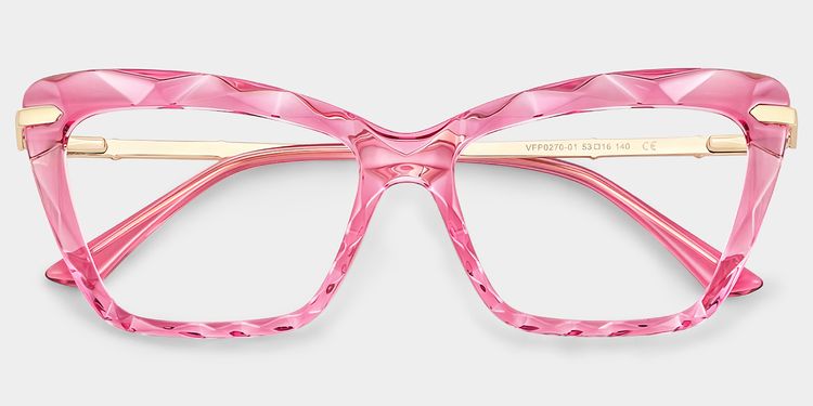 Juliet Pink Rectangle Glasses