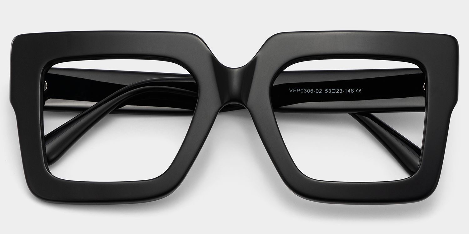 Brandon Square Black Frames and Prescription Glasses2