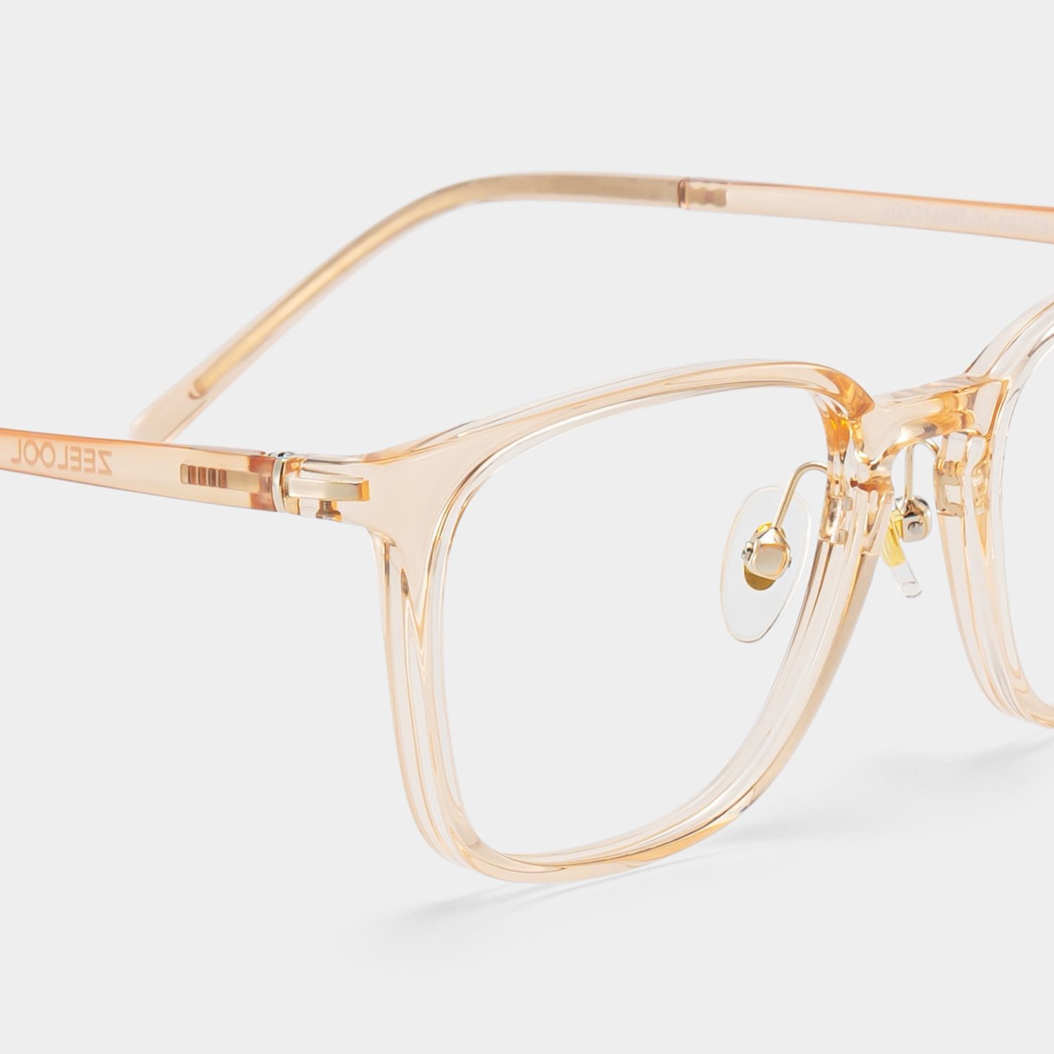 Lily Rectangular Round Glasses in Light Yellow Frame | ZEELOOL5