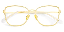 Ronan Rectangle Gold Glasses1