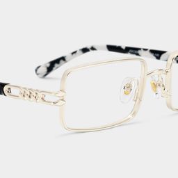 Olivia Light Gold Rectangle Glasses5