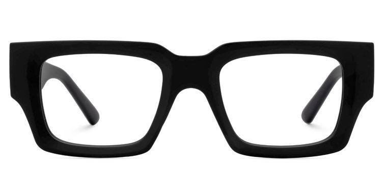 Garza Rectangle Black Glasses