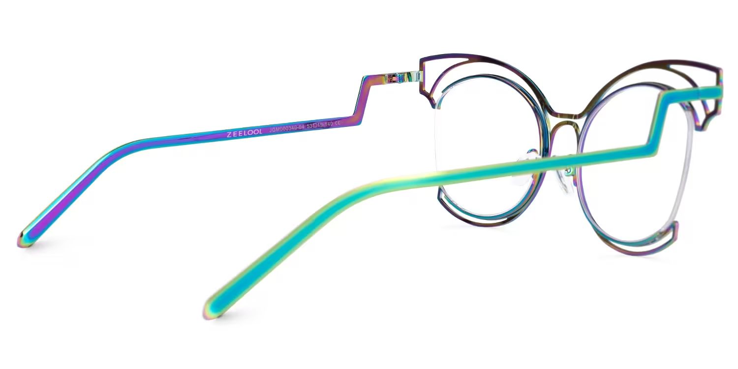 Semi-rim Murphy Glasses with iridescent  for women -Zeelool Glasses3