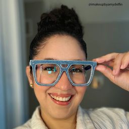 Rubin Square Denim Blue Glasses6
