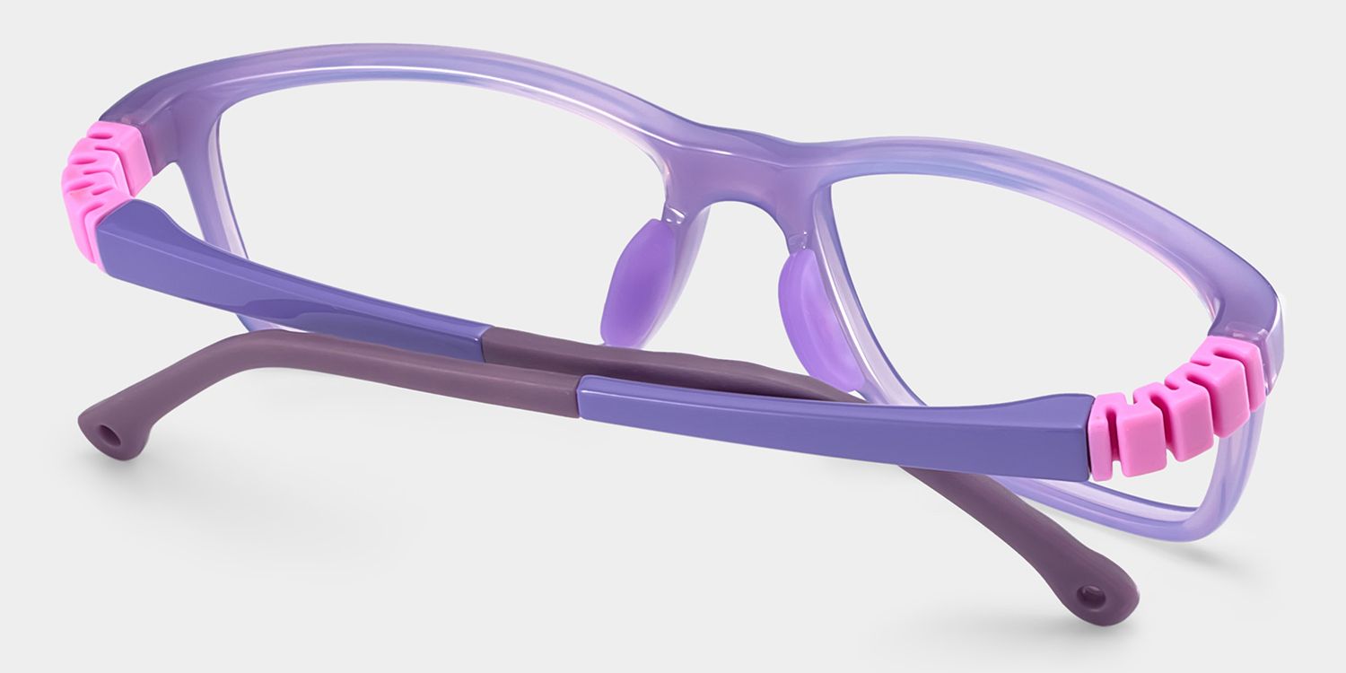 Brook Rectangle Purple Frame Eyeglasses for Pre-tweens3