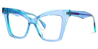 Nandy Cateye Blue Glasses1