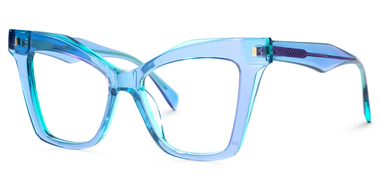 Nandy Cateye Blue Glasses1