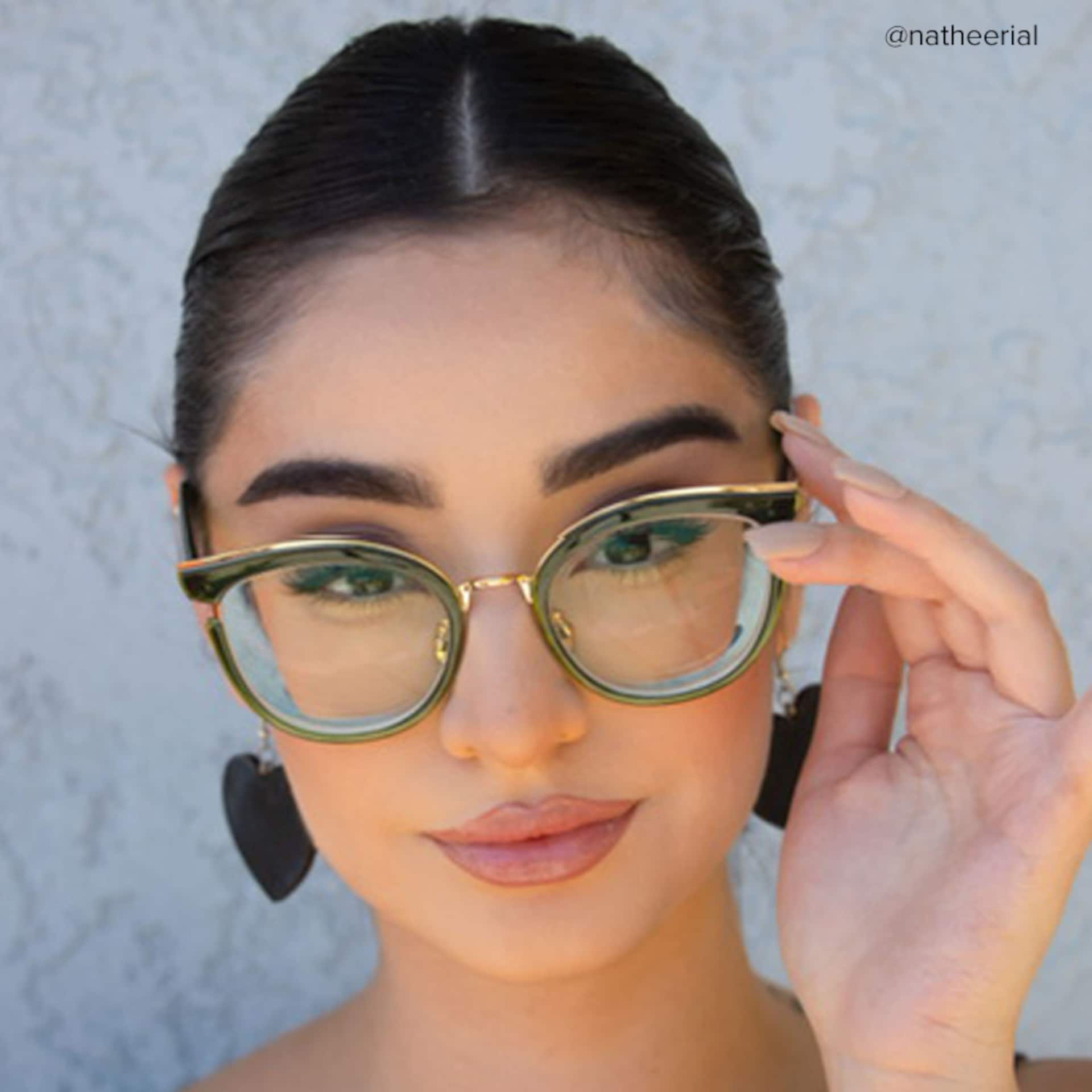 Laraine Cateye Green Eyeglasses & Metal Frames5
