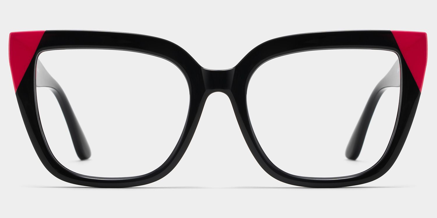 Square Black Pink Eyeglasses- Mirta Acetate Frame Glasses1