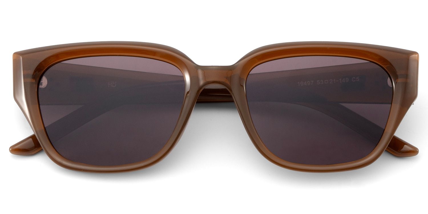 Serene Brown Clear Cat eye Polarized Sunglasses Online | Zeelool2
