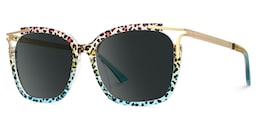 Sidibe Square Blue Leopard Glasses1