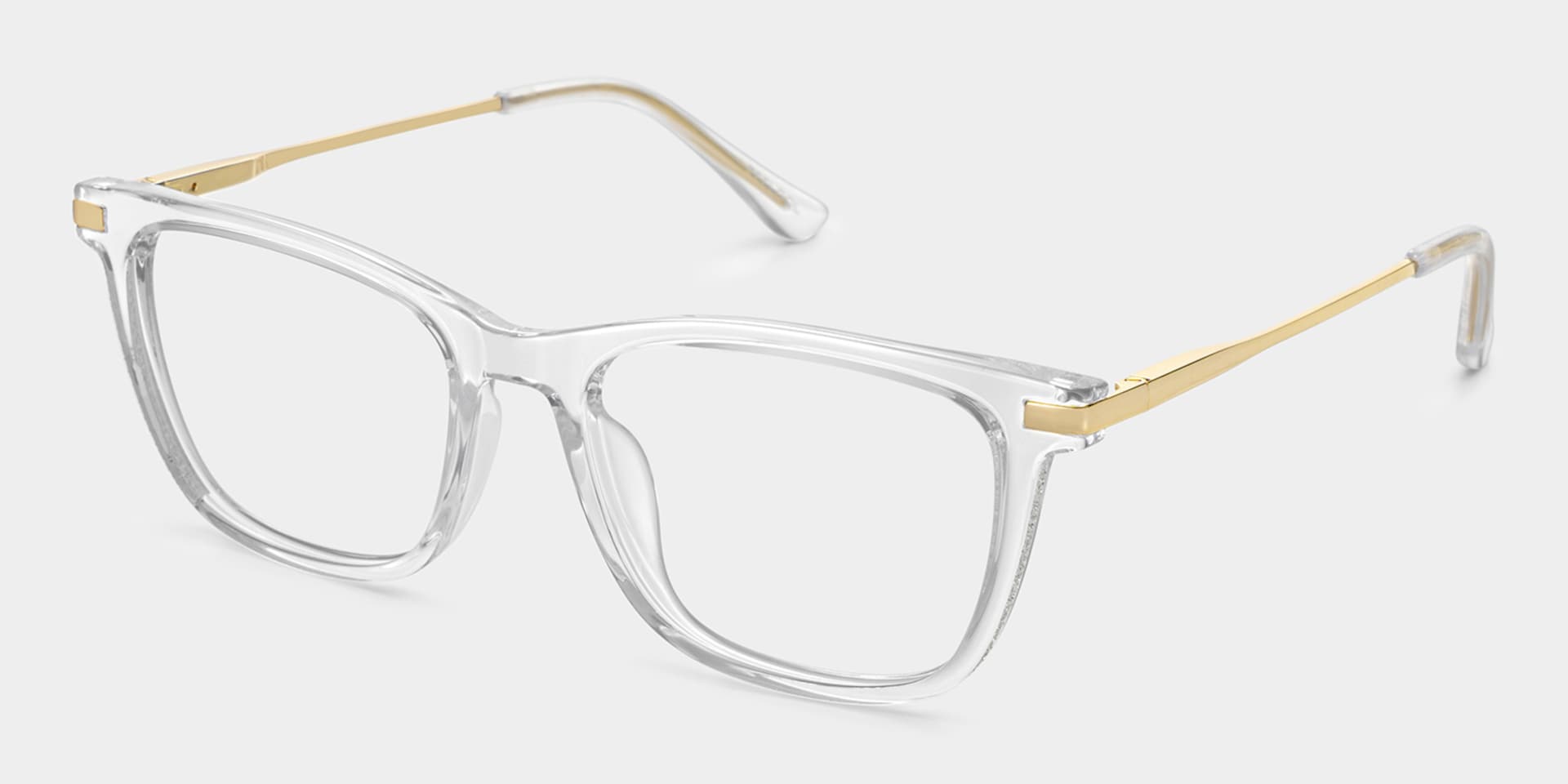 Selena Rectangle Clear White Glasses Bling Frames | ZEELOOL3