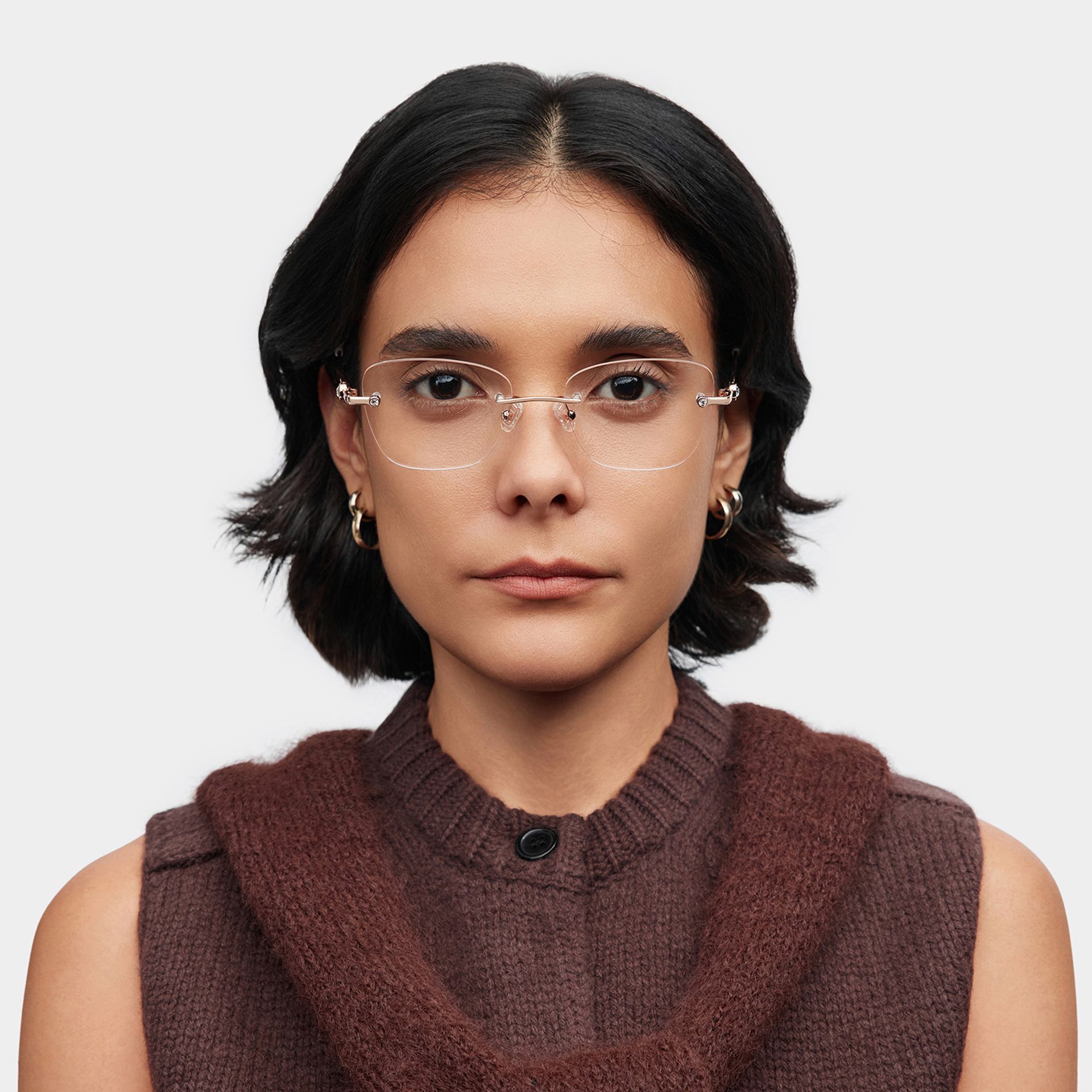 Rectangle Rose Gold Eyeglasses- Seth Metal Frame Glasses3