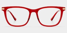 Selena Rectangle Red Glasses1