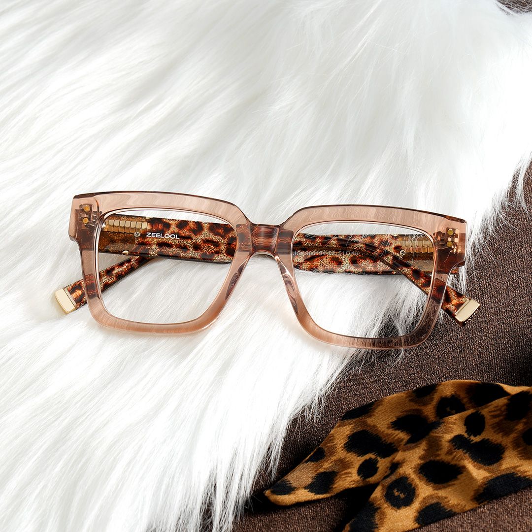 Caius Beige Frame Glasses with Square Frame Online | ZEELOOL3