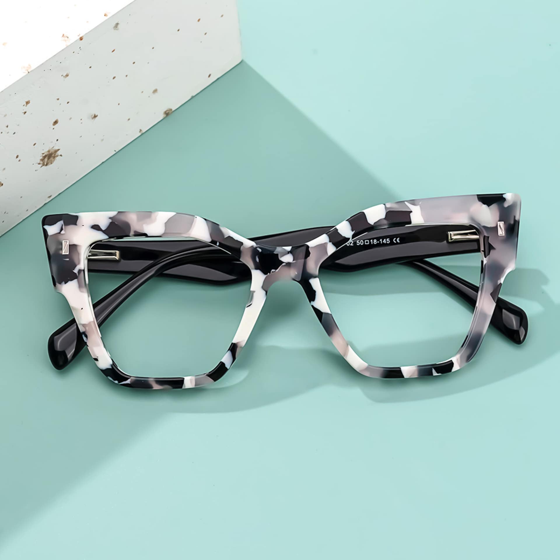 Yasmin Cateye Marble Glasses4