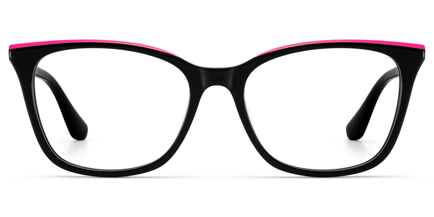 Zeelool Women's Cat eye Black Acetate Prescription Glasses