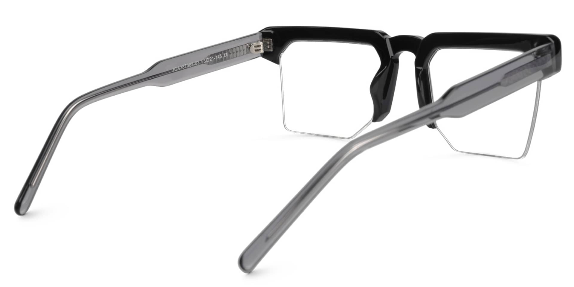 Myles Designer Eyeglasses in Browline Black Frame3