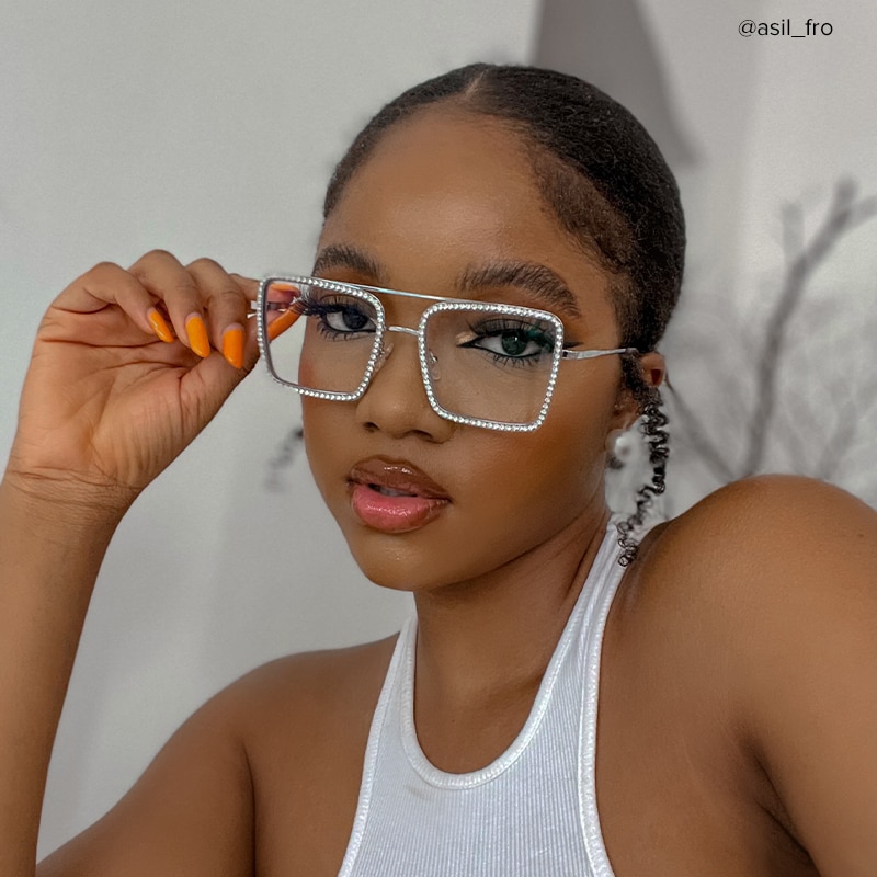 Diva Square Silver Glasses10