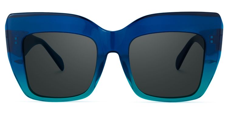 Charmaine Blue-Green Square Sunglasses