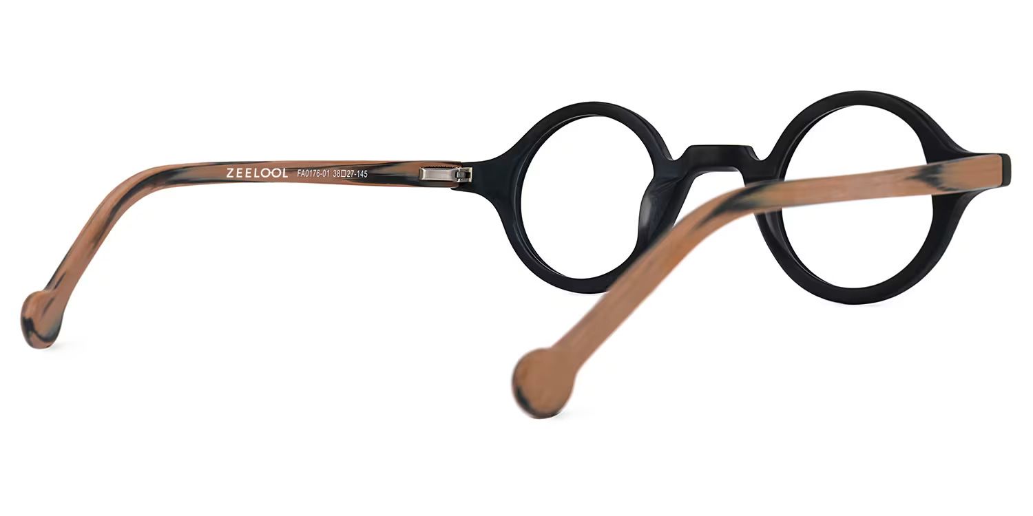 Arale Round Black Glasses and Unique Frame3