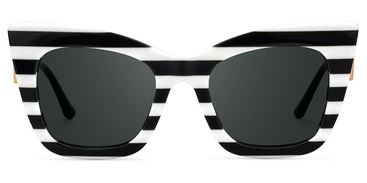 Cagle Cateye Black-White Glasses